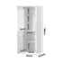 Display Cabinet White – High Gloss Cupboard with LED & Glass Shelves