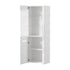 Display Cabinet White – High Gloss Cupboard with LED & Glass Shelves