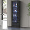 Buffet Sideboard LED High Gloss Glass Door Black