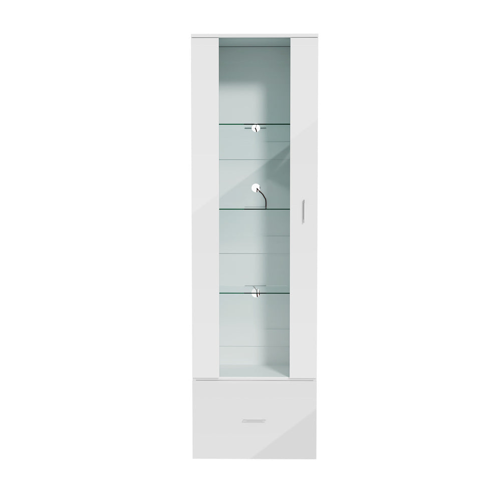 Buffet Sideboard LED High Gloss Glass Door White