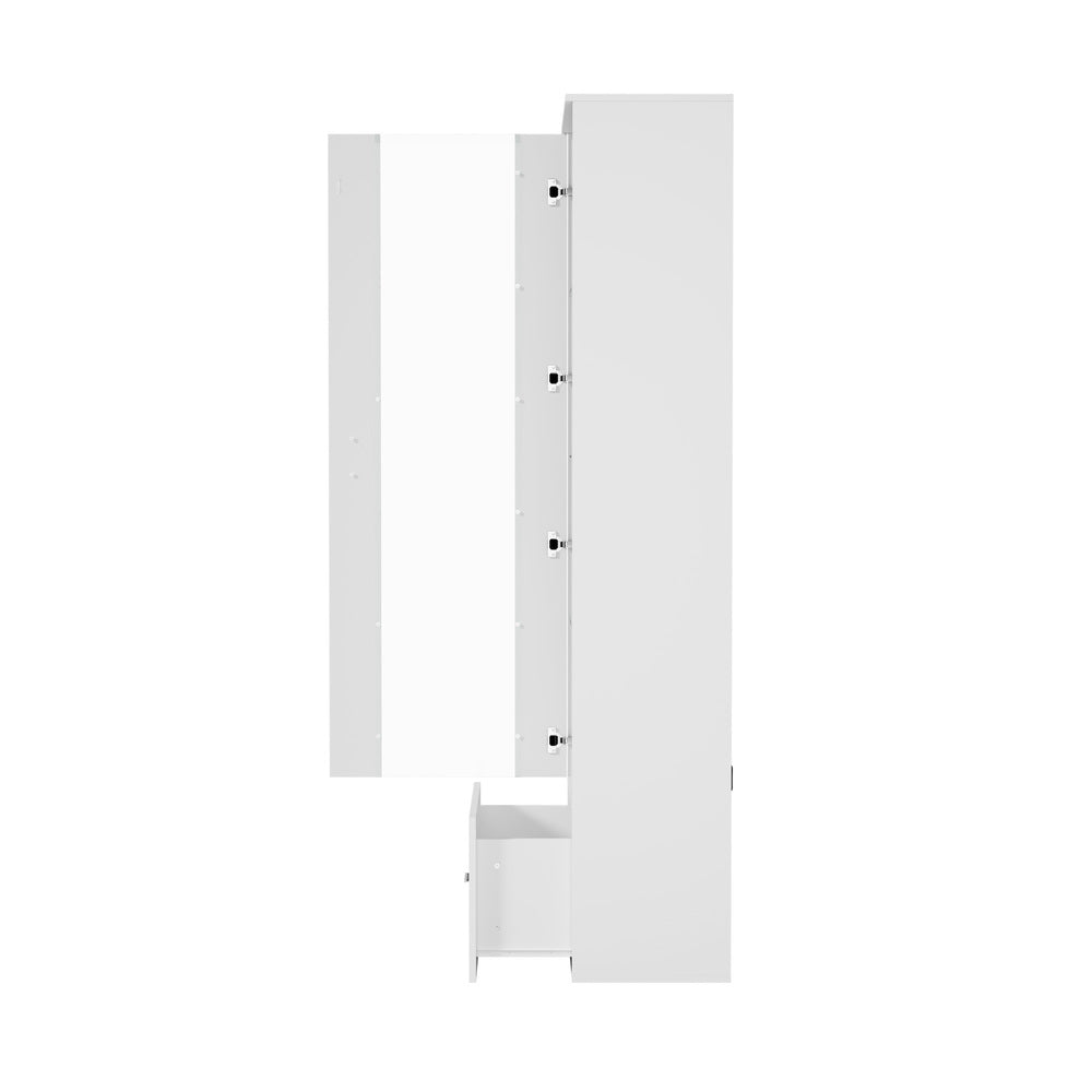 Buffet Sideboard LED High Gloss Glass Door White