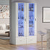 Buffet Sideboard LED High Gloss Glass Door White