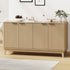 Oikiture Buffet Sideboard Storage Cabinet 4 Doors Cupboard Natural