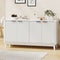 Oikiture Buffet Sideboard Storage Cabinet 4 Doors Cupboard White