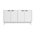 Oikiture Buffet Sideboard Storage Cabinet 4 Doors Cupboard White