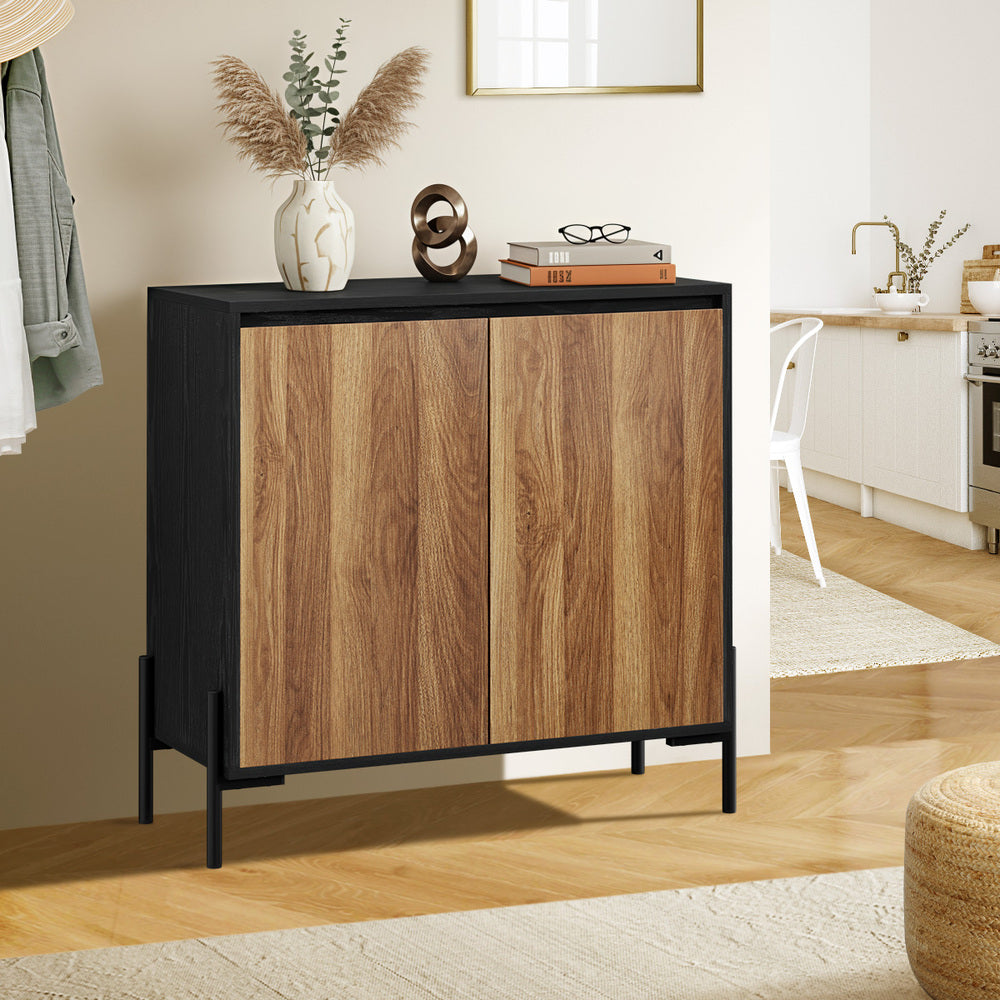 Sideboard Storage Cabinet Cupboard 2 Doors Table Walnut