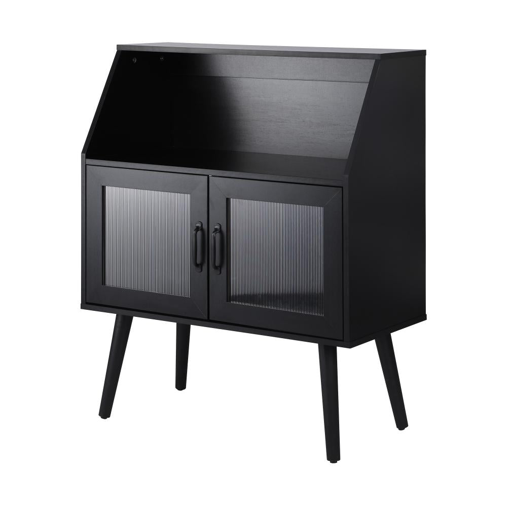 Sideboard with Open Shelf and Glass Doors