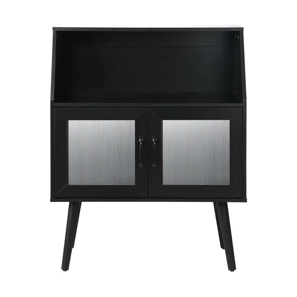 Sideboard with Open Shelf and Glass Doors