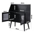 Sideboard with Open Shelf and Glass Doors