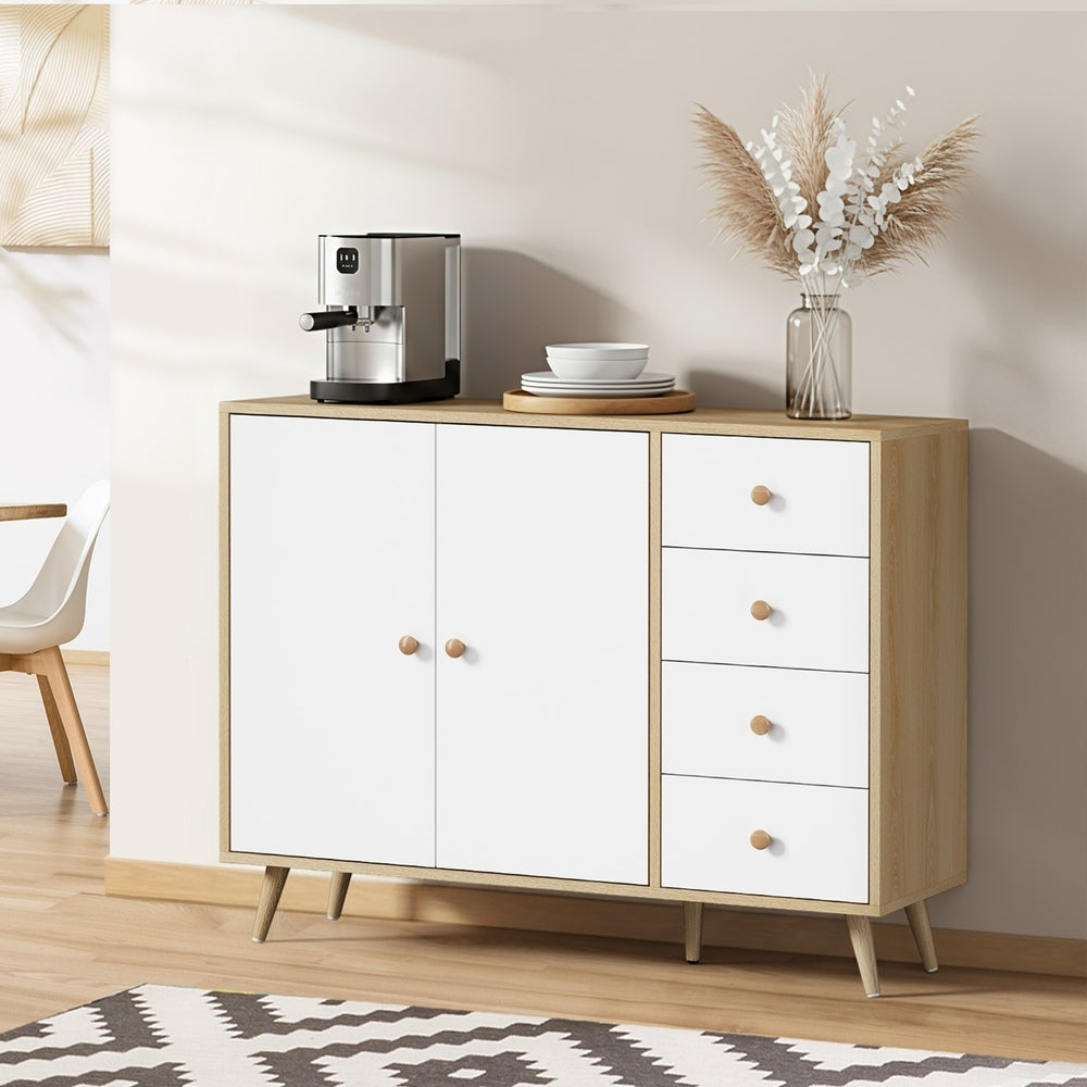 Buffet Sideboard Cabinet 4 Drawers Storage Cupboard