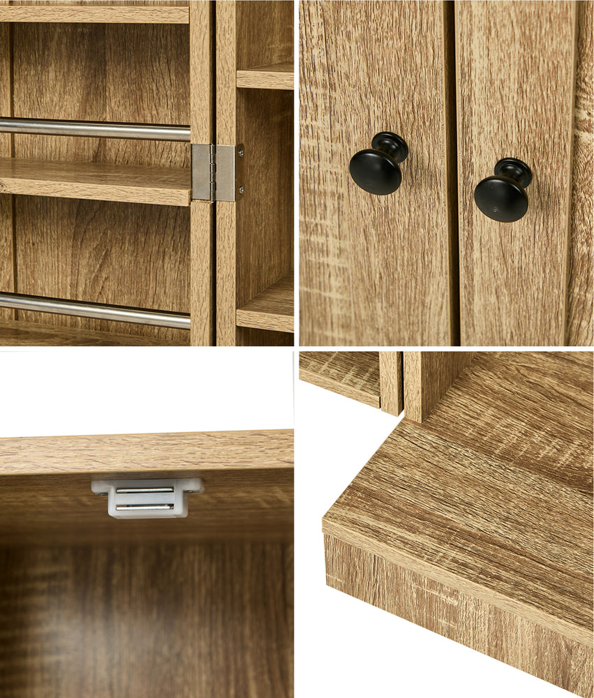 Sideboard Cabinet 2 Door Cupboard Kitchen Storage Natural