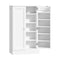 Oikiture Buffet Sideboard Cabinet 2 Doors Cupboard Pantry Kitchen Storage White