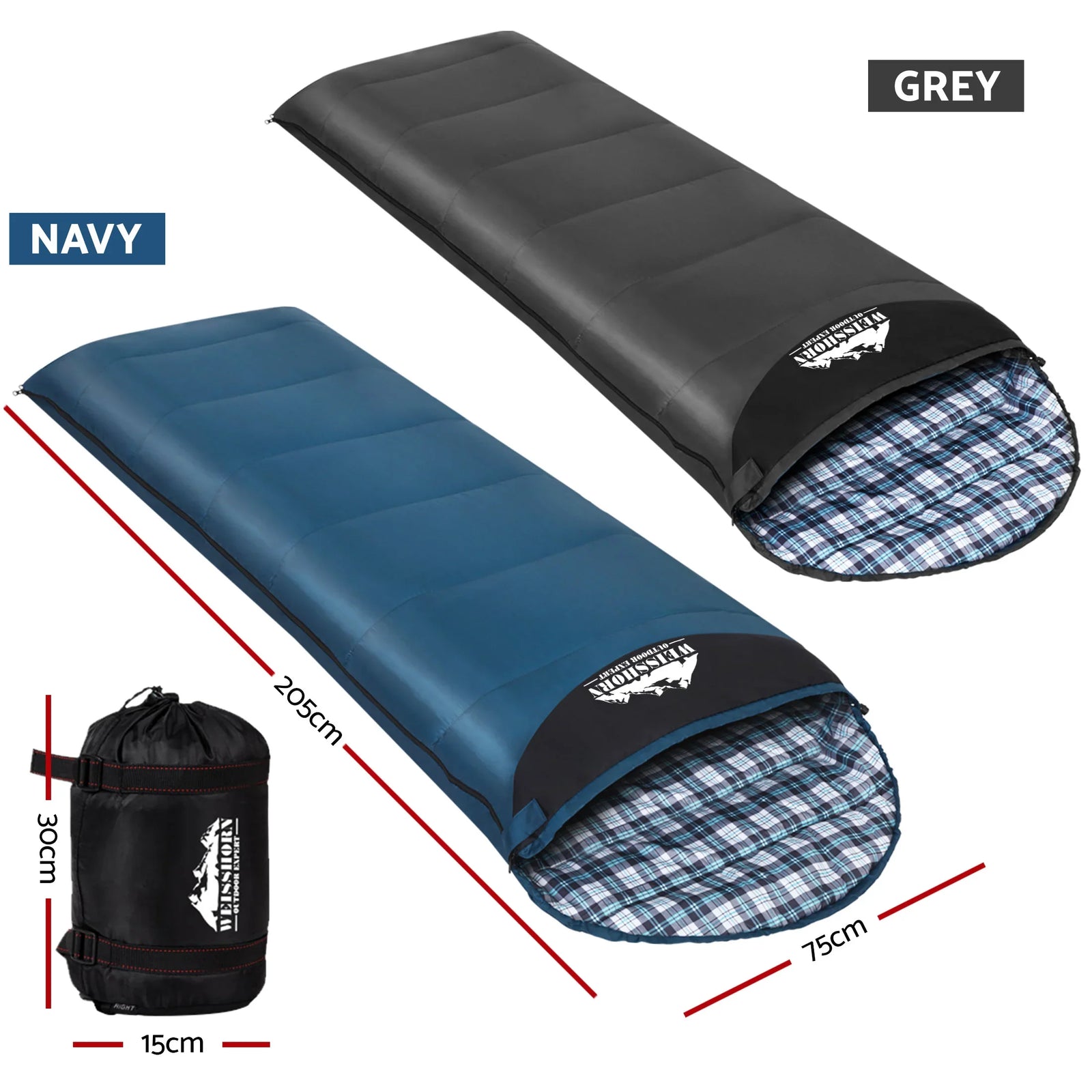 Sleeping Bag Set of 2 Single Thermal Camping Hiking Tent 0℃