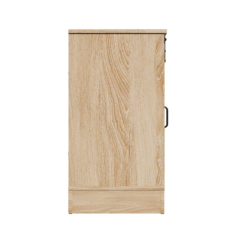 Buffet Sideboard Cabinet Pantry Storage Cupboard Sliding Door Natural