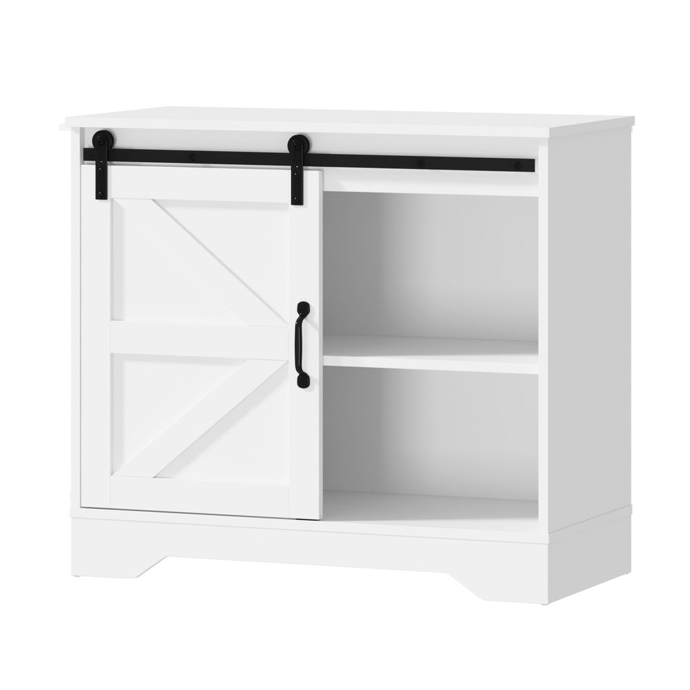 Buffet Sideboard Cabinet Pantry Storage Cupboard Sliding Door White