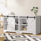 Oikiture 2 Pack Buffet Sideboard Cabinet White Storage Cupboard Farmhouse