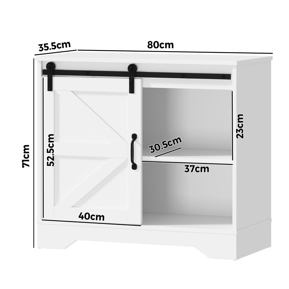 Oikiture 2x Buffet Sideboard Cabinet Storage Cupboard White
