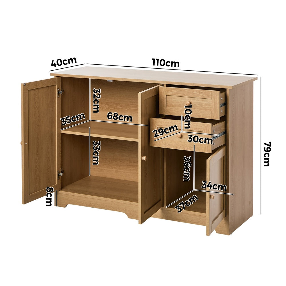Buffet Sideboard Storage Cabinet Hallway Cupboard Natural