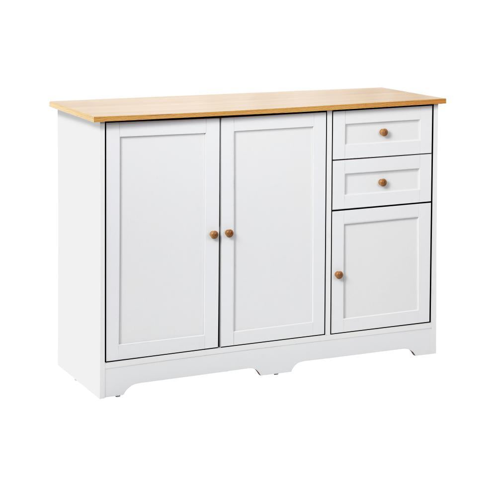 Sideboard with 2 Drawers and 2 Cabinet White&Wood