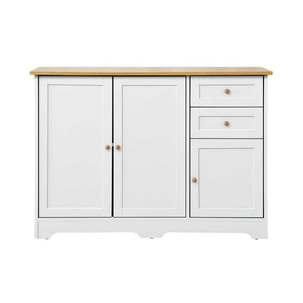 Sideboard with 2 Drawers and 2 Cabinet White&Wood