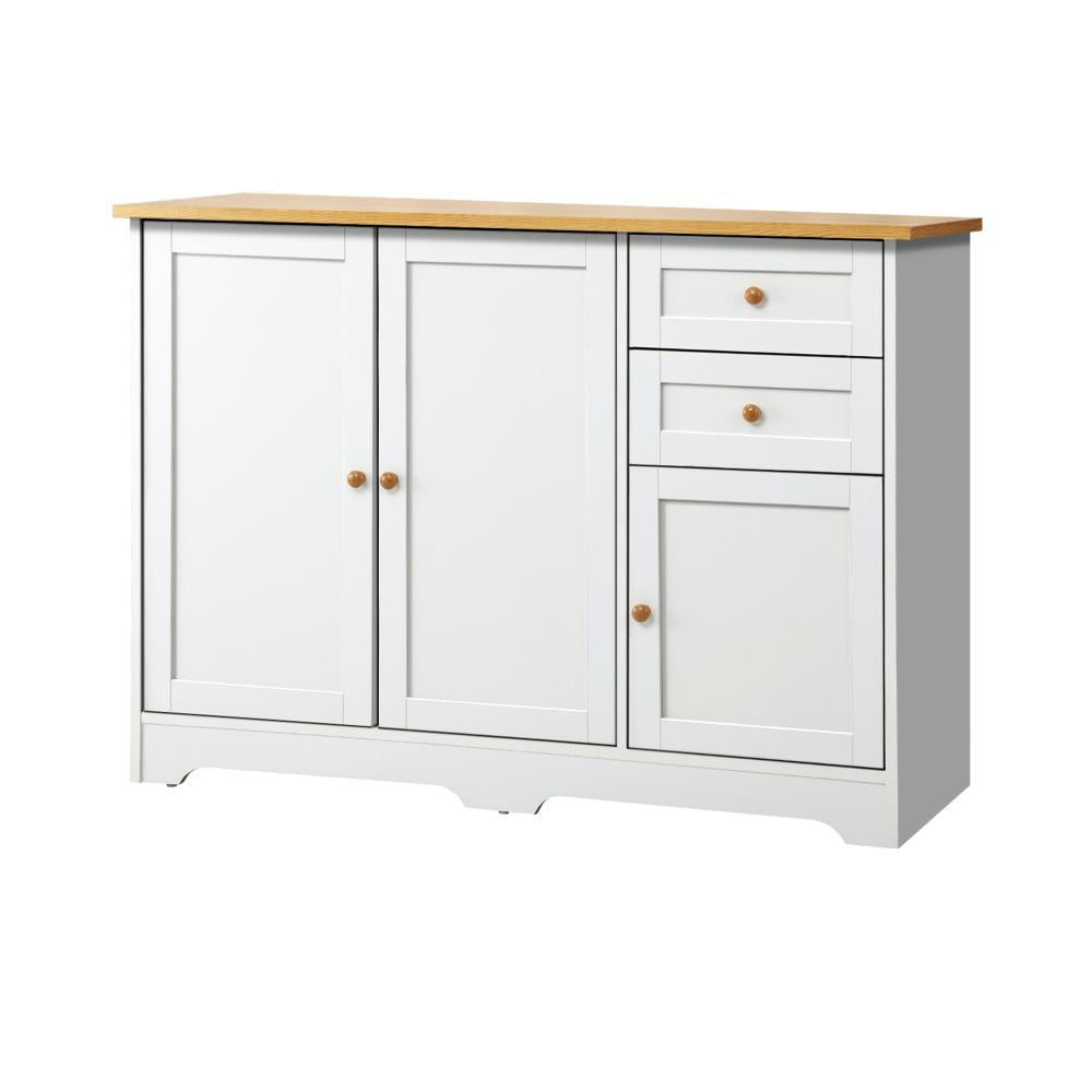 Sideboard with 2 Drawers and 2 Cabinet White&Wood