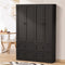 Oikiture 2PCS Buffet Sideboard Kitchen Storage Cabinet Black
