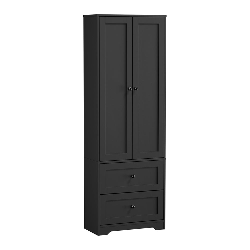 Oikiture 2PCS Buffet Sideboard Kitchen Storage Cabinet Black
