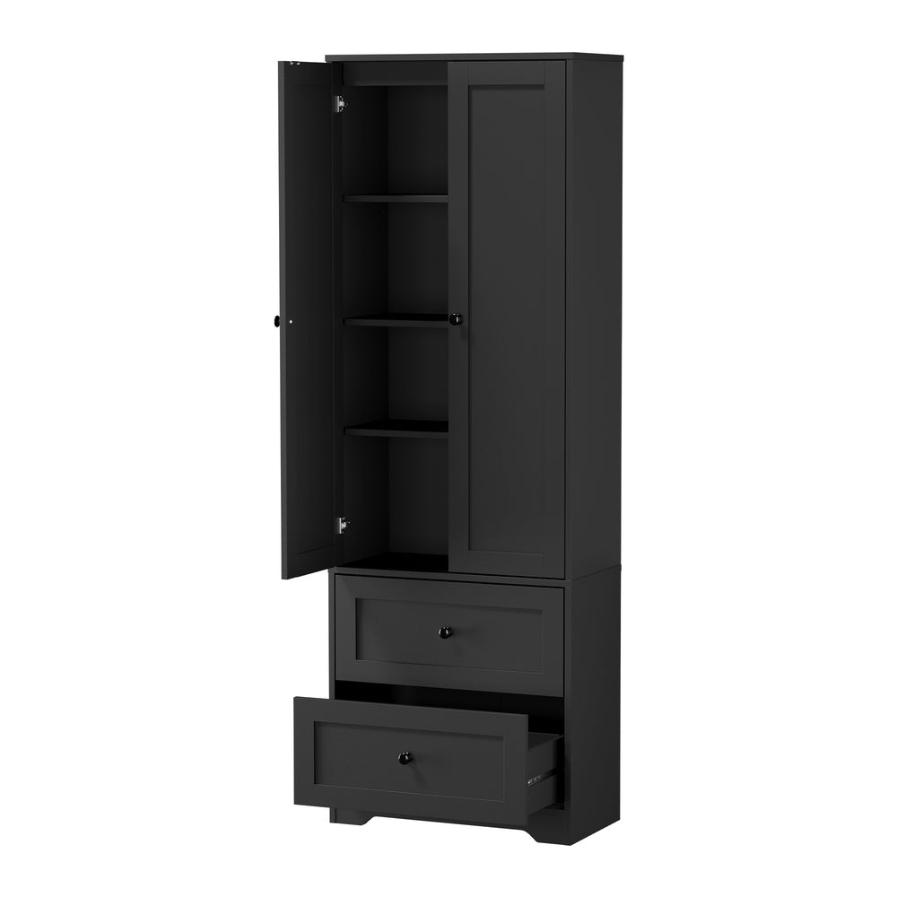 Oikiture 2PCS Buffet Sideboard Kitchen Storage Cabinet Black