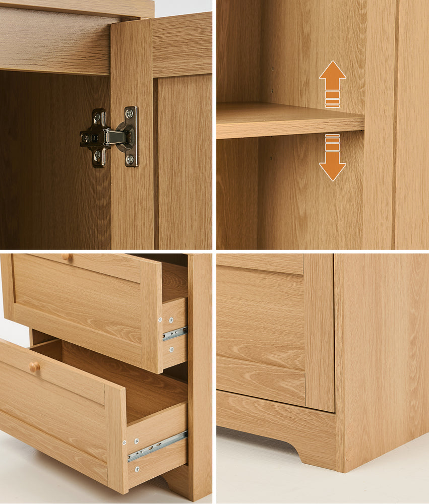 Buffet Kitchen Sideboard Cabinet Storage Natural