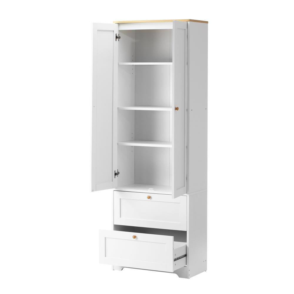 Sideboard with Display Shelf and Drawer White