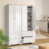 Oikiture 2x Buffet Sideboard Storage Cabinet Cupboard Hallway Wardrobe