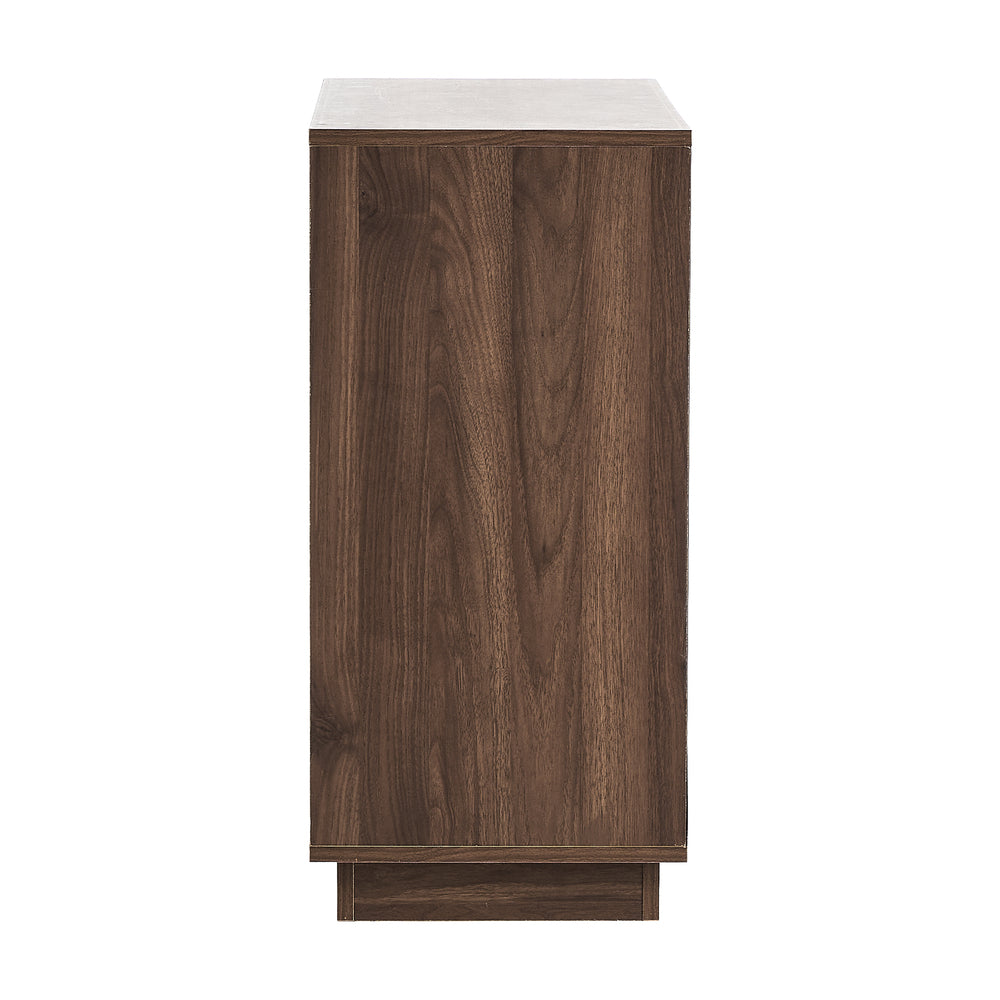 Oikiture 80cm Buffet Sideboard 2 Door Storage Cabinet Arched Cupboard Walnut