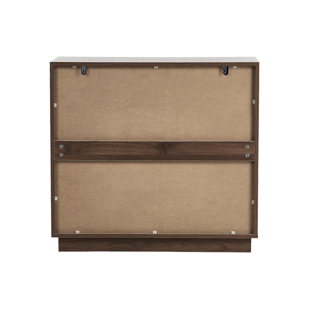Oikiture 80cm Buffet Sideboard 2 Door Storage Cabinet Arched Cupboard Walnut