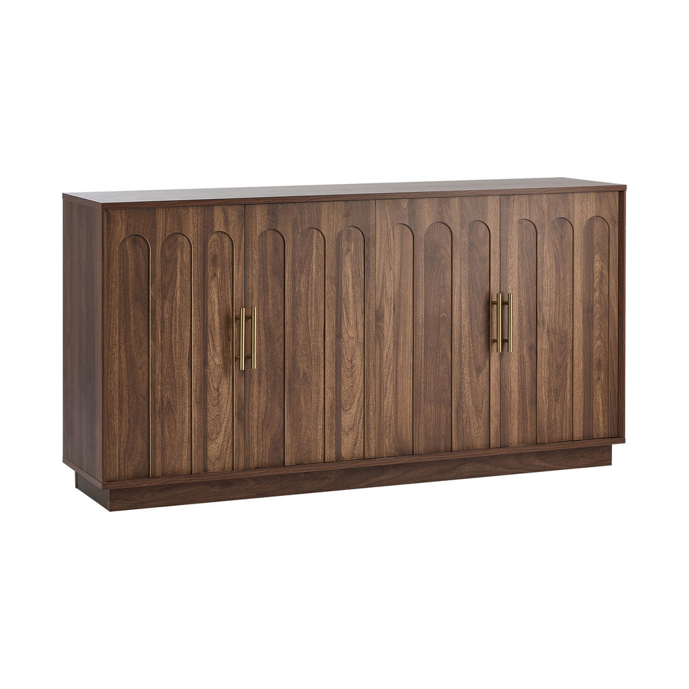 Oikiture 140cm Buffet Sideboard Cabinet Cupboard Walnut