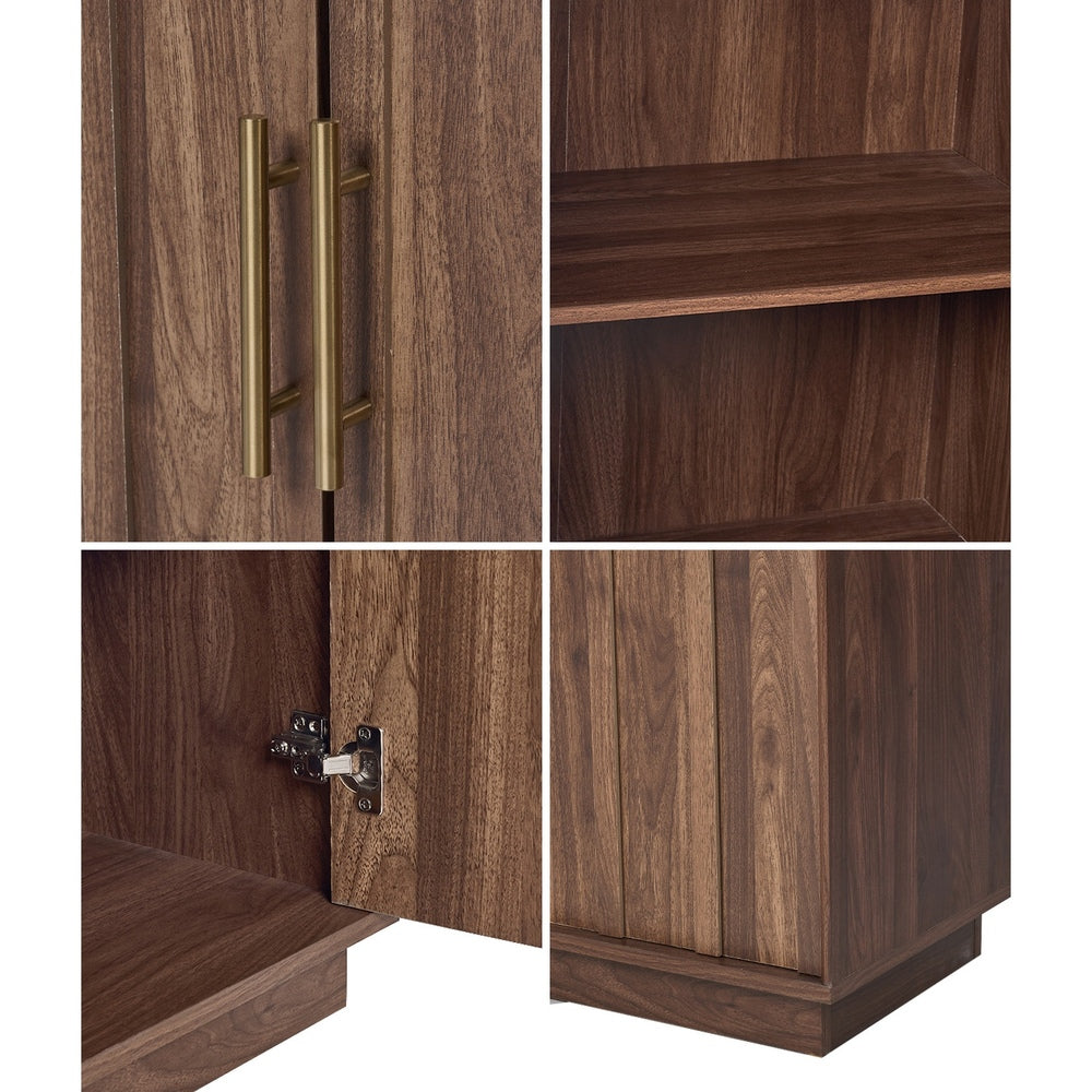 Oikiture 140cm Buffet Sideboard Cabinet Cupboard Walnut