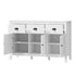 Sideboard – 3 Drawers, 3‑Door Cabinet, Coastal Style, White, 120cm