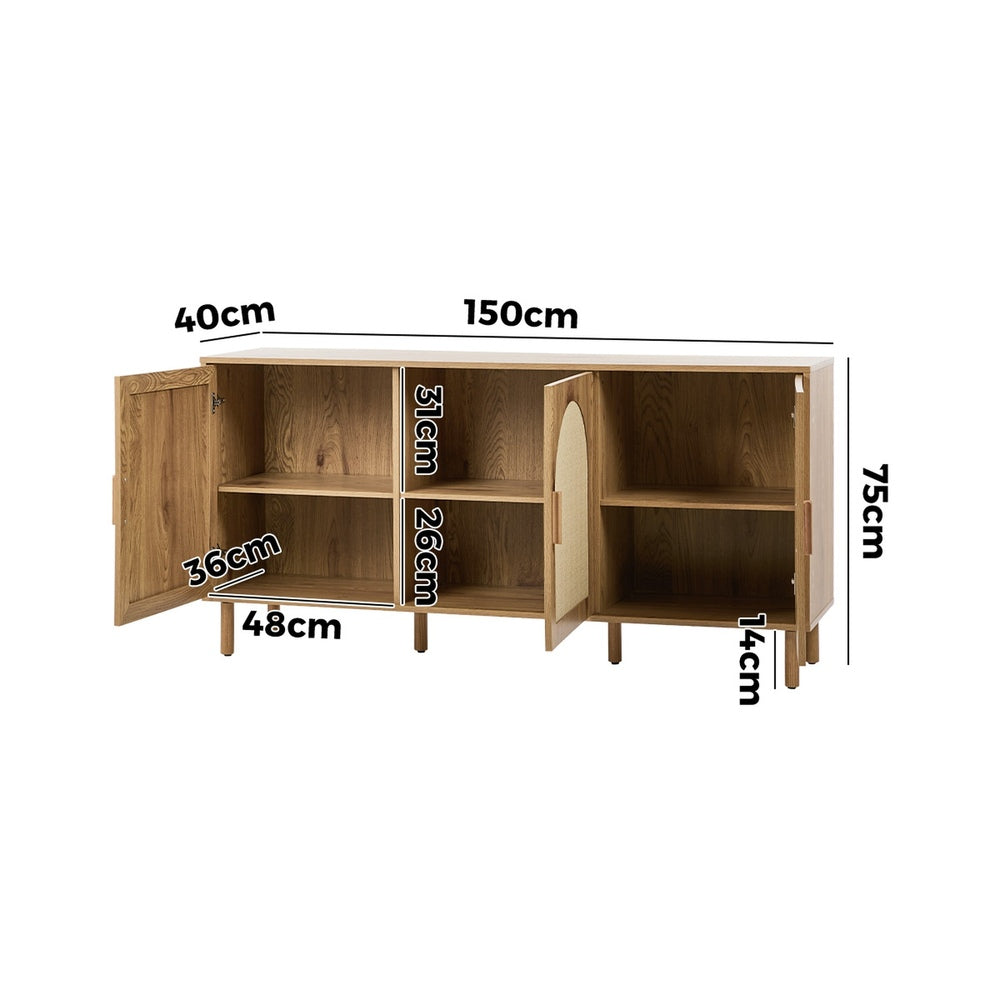 Sideboard Storage Cabinet Cupboard Hallway Table Rattan Doors