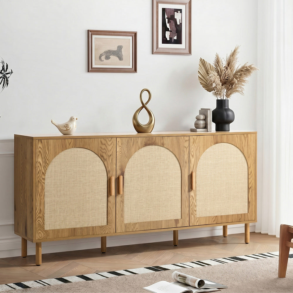 Sideboard Storage Cabinet Cupboard Hallway Table Rattan Doors
