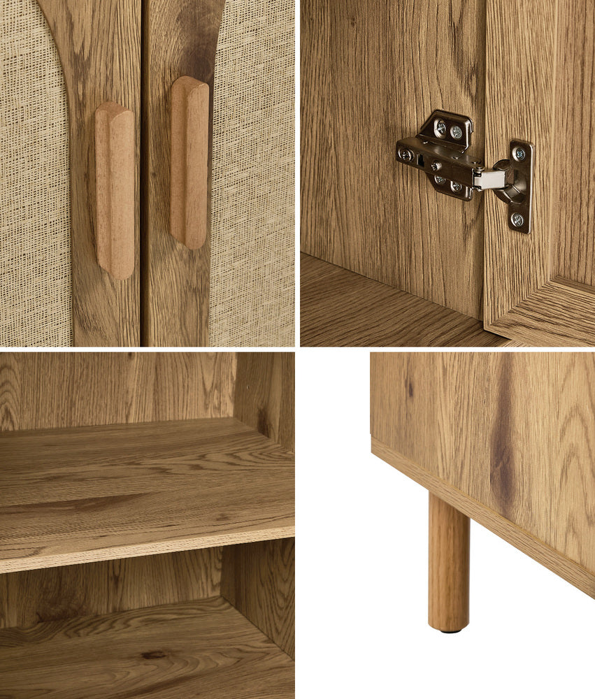 Sideboard Storage Cabinet Cupboard Hallway Table Rattan Doors