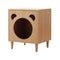 Oikiture Storage Cabinet Style Cat House Natural