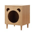 Oikiture Storage Cabinet Style Cat House Natural