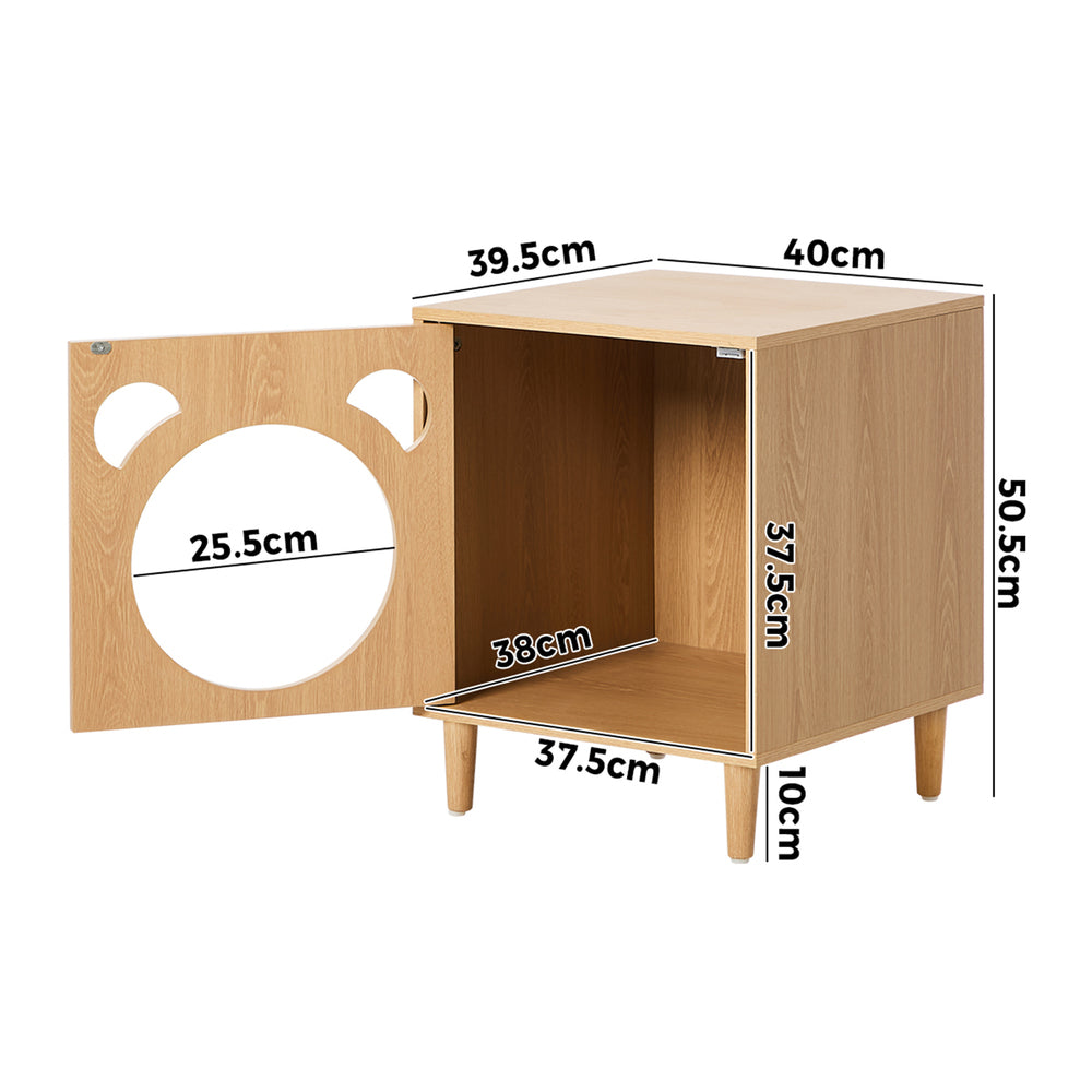 Oikiture Storage Cabinet Style Cat House Natural