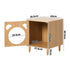 Oikiture Storage Cabinet Style Cat House Natural