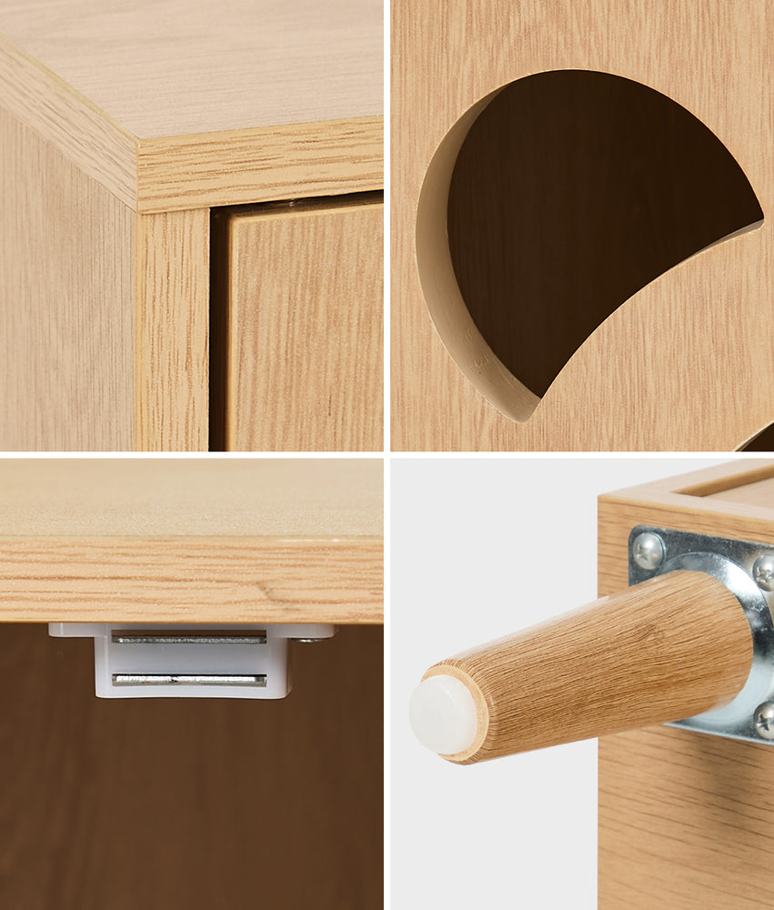Oikiture Storage Cabinet Style Cat House Natural