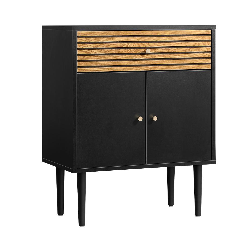 Sideboard with Drawer and Cabinet Black&Wooden