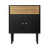 Oikiture 2x Sideboard Buffet Storage Cabinet Cupboard Black and Wood
