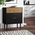 Oikiture 2x Sideboard Buffet Storage Cabinet Cupboard Black and Wood