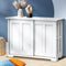 Oikiture Sideboard Cabinet Sliding Doors White Storage Cabinet Shelves