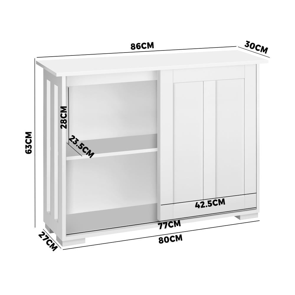 Sideboard with Sliding Doors White