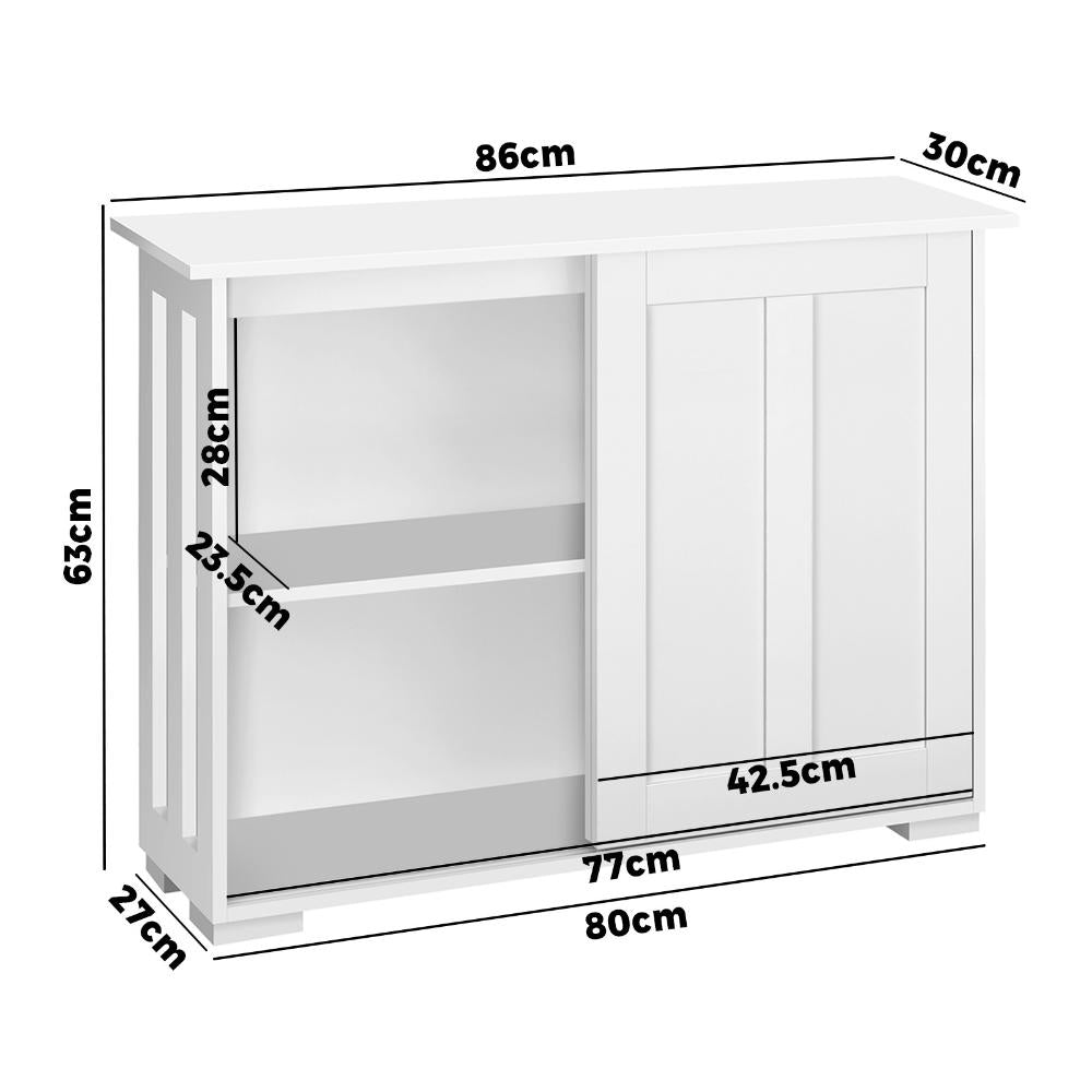 Sideboard with Sliding Doors White